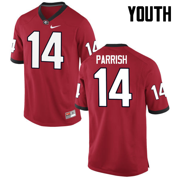 Youth Georgia Bulldogs #14 Malkom Parrish College Football Jerseys-Red